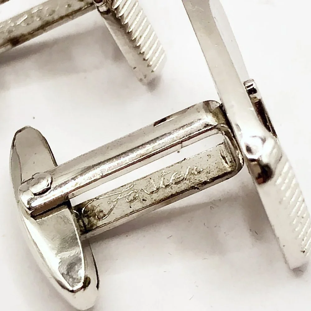Vintage Foster Masonic Cuff Links | Silver-Tone Freemason Square & Compasses
